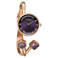 Sonata Aura Quartz Analog Purple Dial Rose Gold Stainless Steel Strap Watch For Women - image number 0
