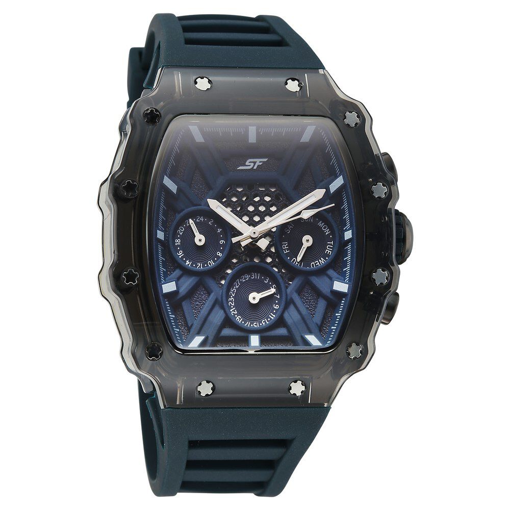 SF Maiden Voyage Sport Watch Blue dial And Strap Tonneau Shaped Case with Multifunction movement