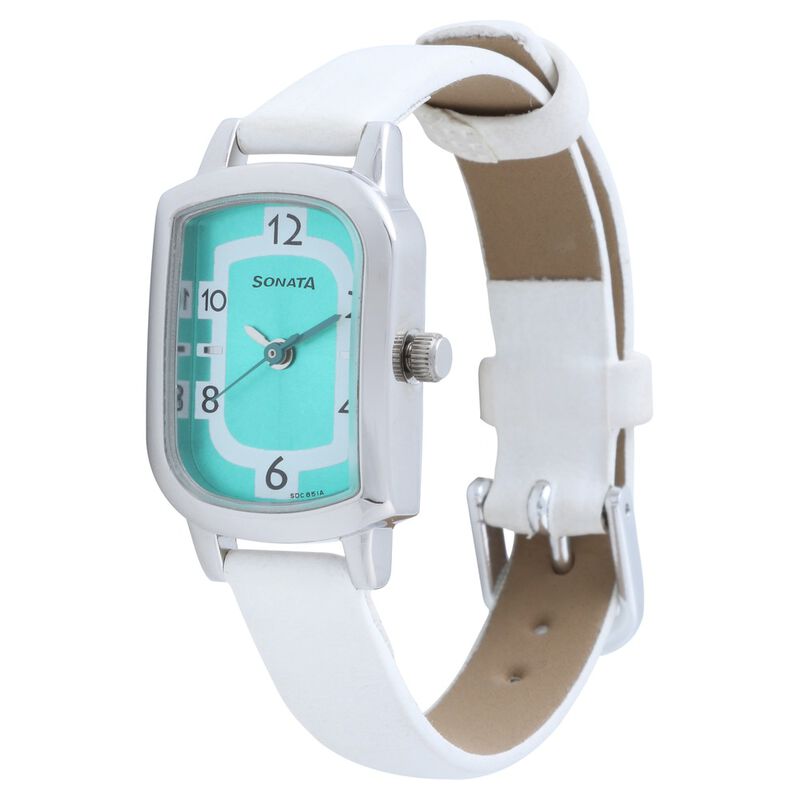 Sonata Quartz Analog Green Dial Leather Strap Watch for Women - image number 1