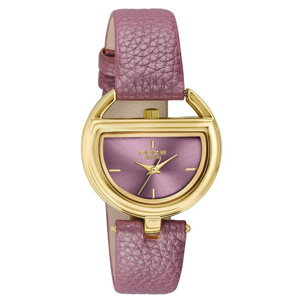 Poze By Sonata Quartz Analog Purple Dial Purple PU Leather Strap Watch For Women - image number 2