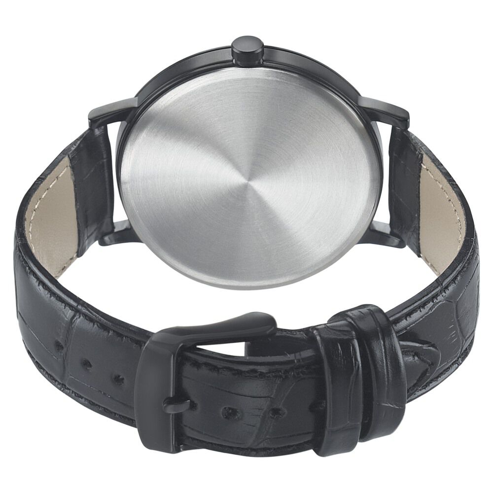 Mens black sales leather watches