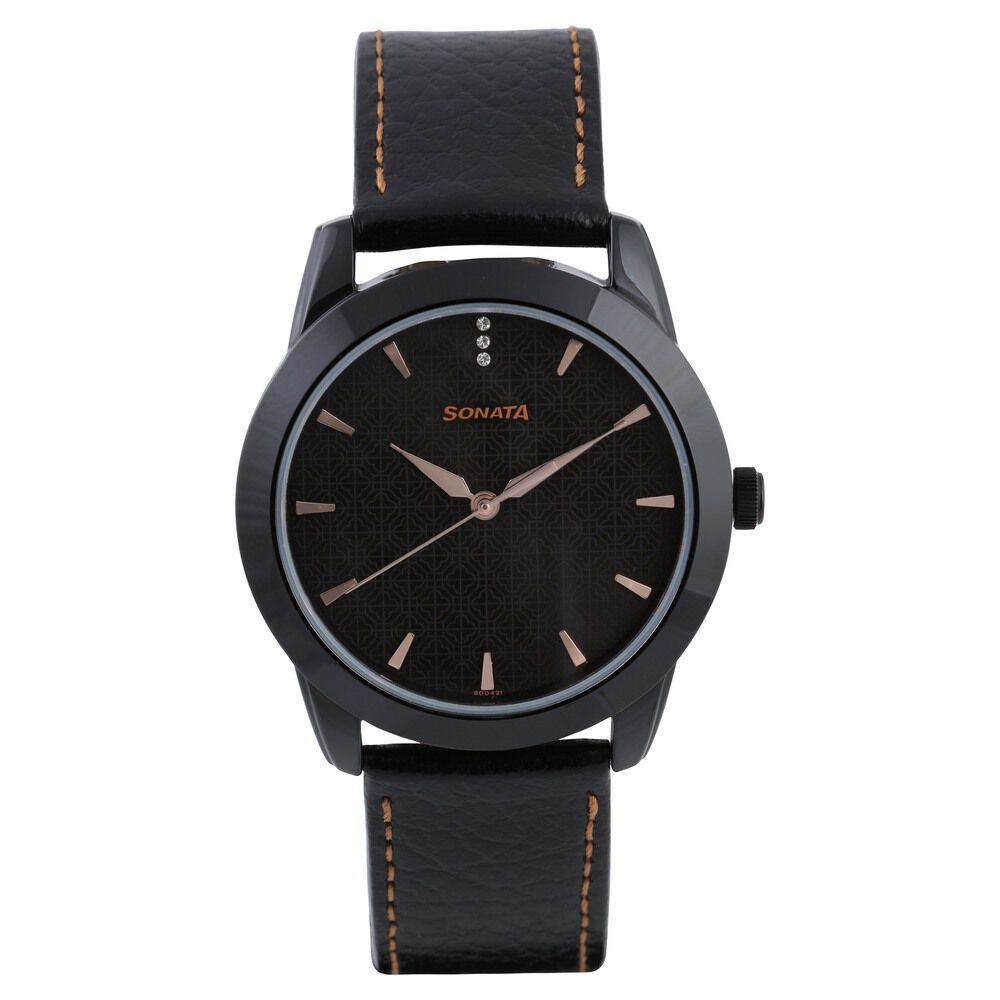 Sonata full sales black watches