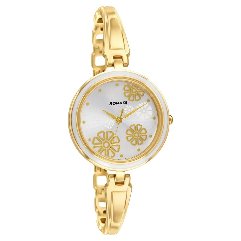 Buy Online Sonata Wedding Silver Dial Women Watch With Metal Strap ns8166ym01 Sonata
