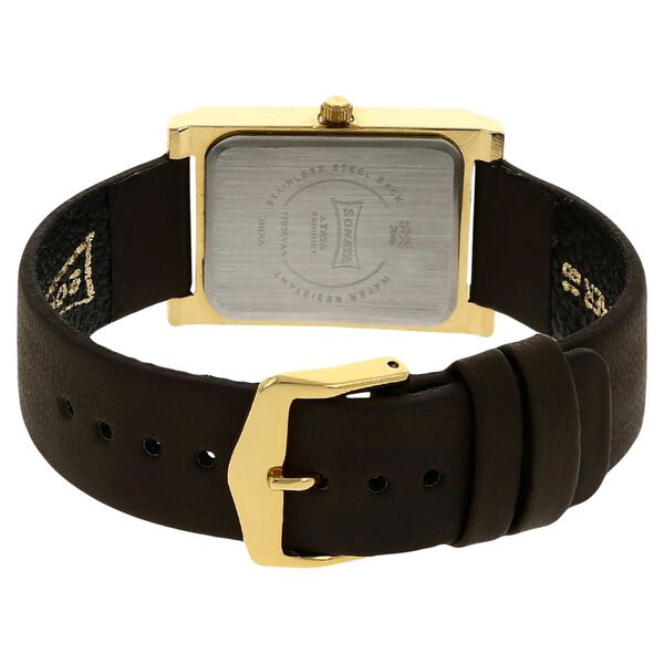 Sonata Quartz Analog Champagne Dial Leather Strap Watch for Men - image number 3