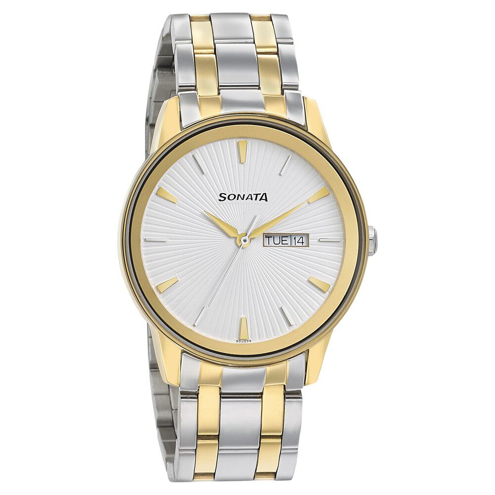 Sonata Champagne Dial Analog watch For Men-NR7007YM05 : Amazon.in: Fashion