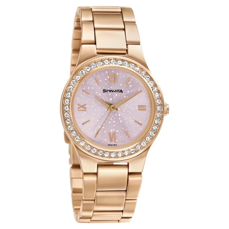 Buy Online Sonata Blush It Up Pink Dial Women Watch With
