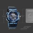 Sonata SF Spectra Quartz Digital Blue Dial Translucent Blue PU Strap Watch For Men - image number 3