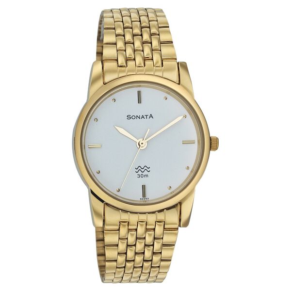 Sonata Quartz Analog White Dial Strap Watch for Men - image number 0