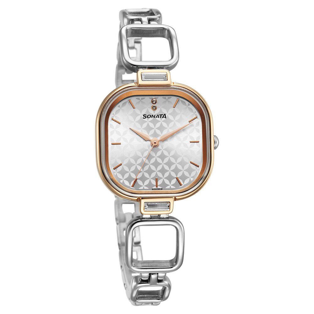Buy Online Sonata Wedding Quartz Analog Silver Dial Metal Strap Watch for Women 8186km02 Sonata