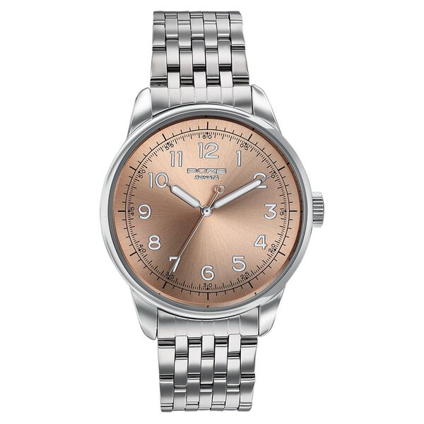 Poze By Sonata Quartz Analog Taupe Dial Silver Stainless Steel Strap Watch For Men - image number 1