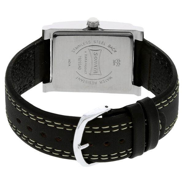 Sonata Quartz Analog Black Dial Leather Strap Watch for Men - image number 3