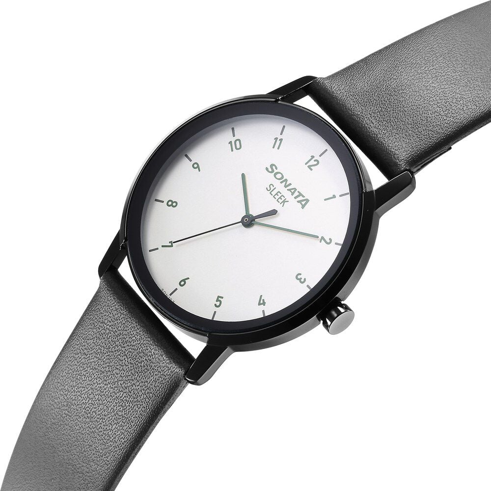 Buy Online Sleek Grey Dial Analog Watch for Men 7147nl02 Sonata