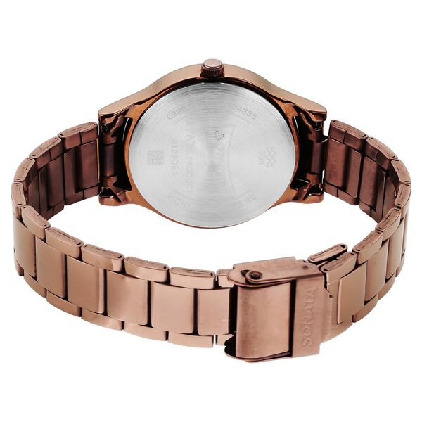 Sonata Quartz Analog Brown Stainless Steel Strap for Women - image number 3
