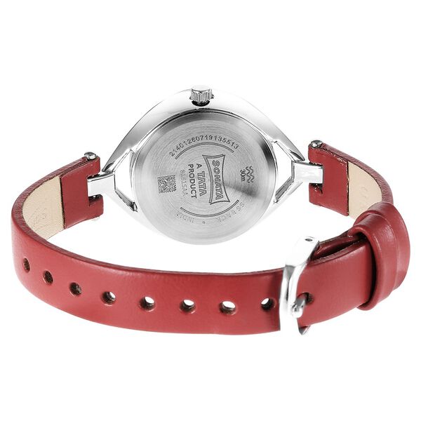 Sonata Alloys Silver Dial Women Watch With Leather Strap - image number 3