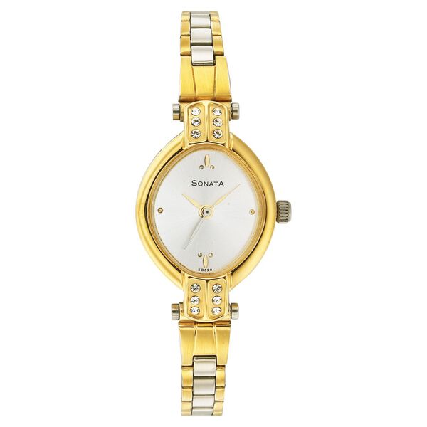 Sonata Quartz Analog Silver Dial Strap Watch for Women - image number 0