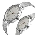Sonata Quartz Analog with Date White Dial Metal Strap Watch for Couple - image number 2