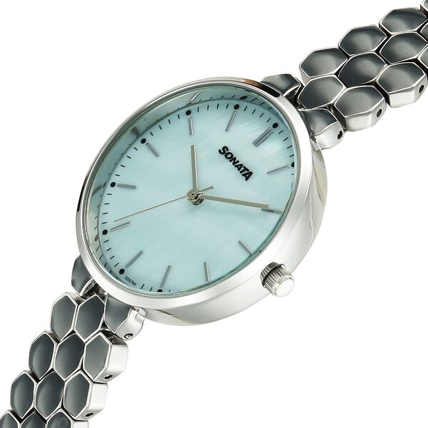 Sonata Festive Quartz Analog Grey Dial Metal & Enamel Strap Watch For Women - image number 2