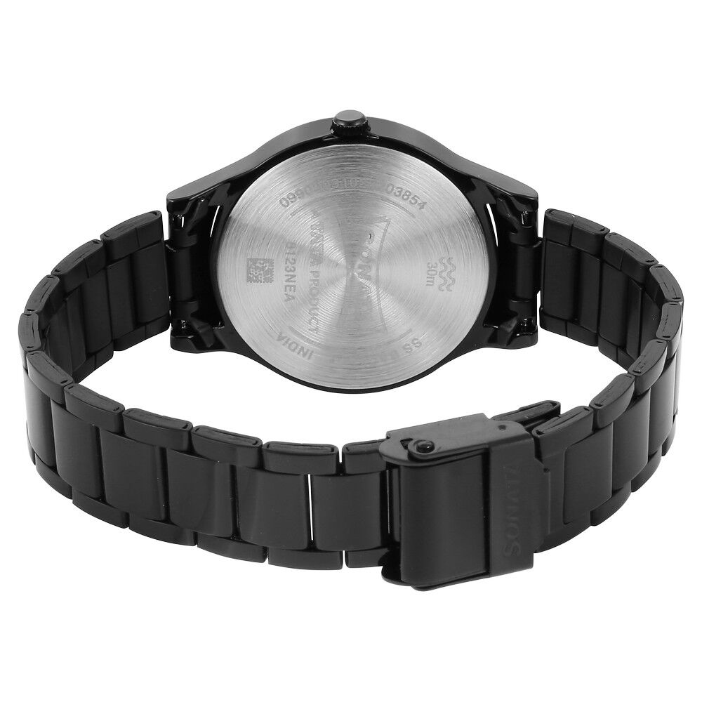 Montre all black stainless hot sale steel back