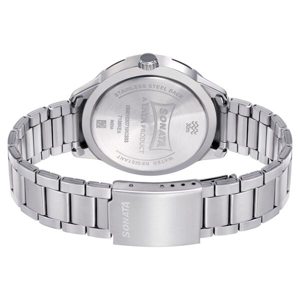 Sonata Quartz Analog with Day and Date Grey Dial Metal Strap Watch for Men - image number 3
