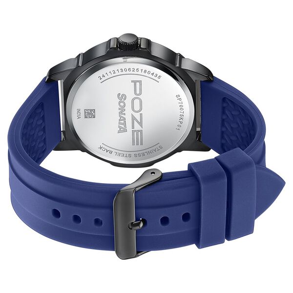 Sonata Poze Quartz Analog Blue Dial Blue Silicone Strap Watch For Men - image number 6