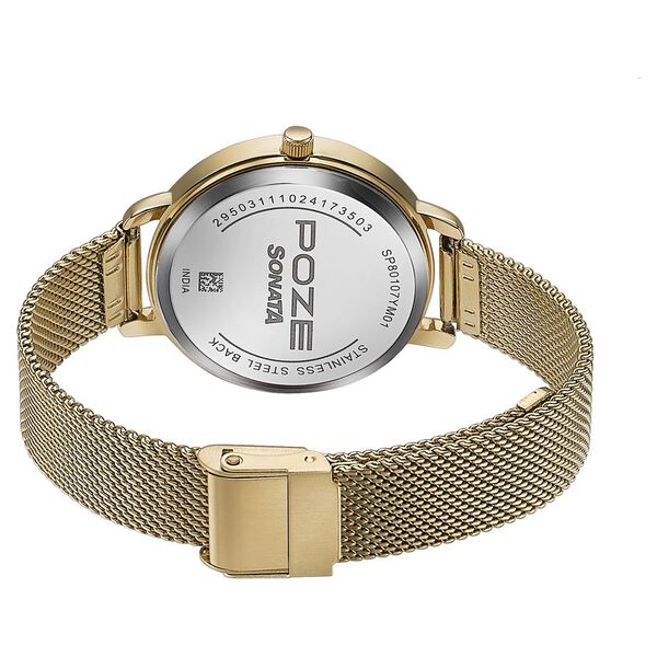 Sonata Poze Quartz Analog Green Dial Metal Strap Watch For Women - image number 5