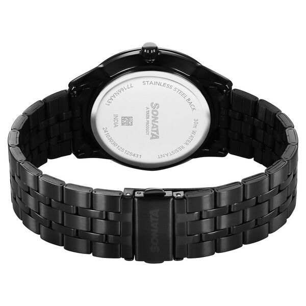 Sonata Eternia Quartz Analog with Date Black Dial Metal Strap Watch For Men - image number 4