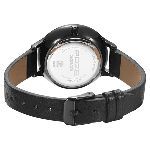 Poze by Sonata Quartz Analog Black Dial PU Leather Strap Watch for Women - image number 2