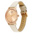 Sonata Sleek Women Rose Gold Dial Beige Leather Strap Watch - image number 1