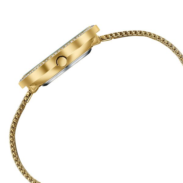 Poze By Sonata Quartz Analog Golden Dial Golden Metal Strap Watch For Women - image number 5