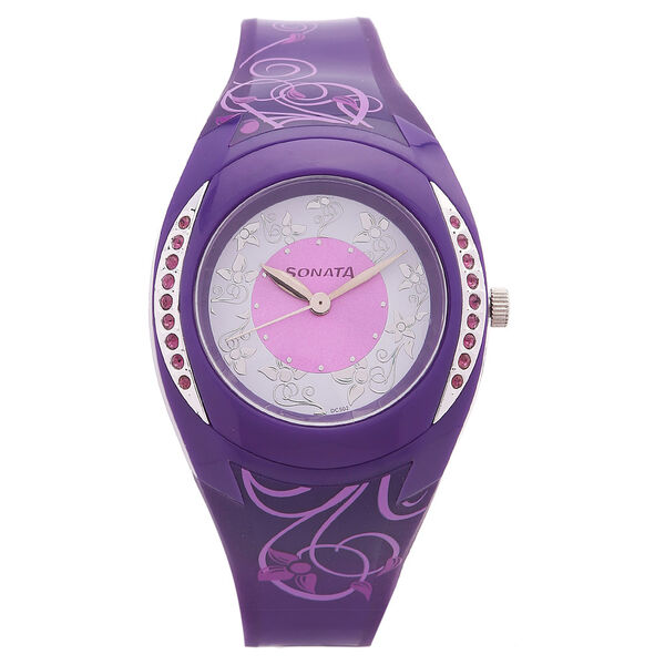 SF Quartz Analog White Dial Plastic Strap Watch for Women - image number 0