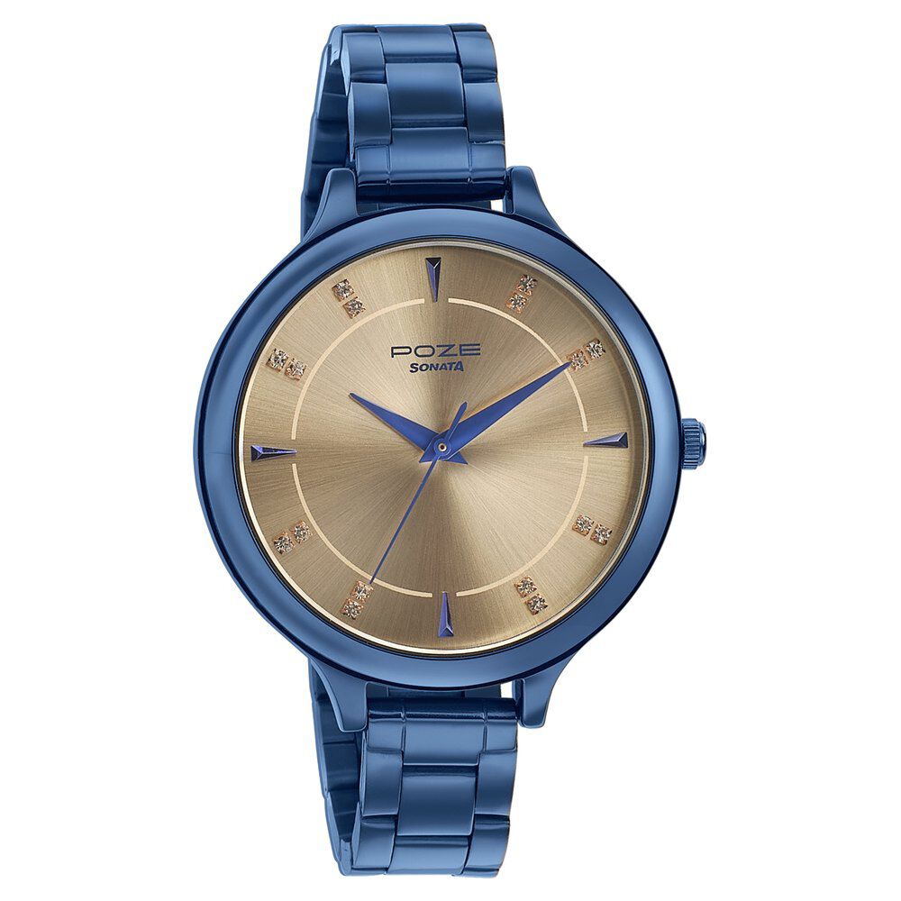 Rose gold store metal strap watch