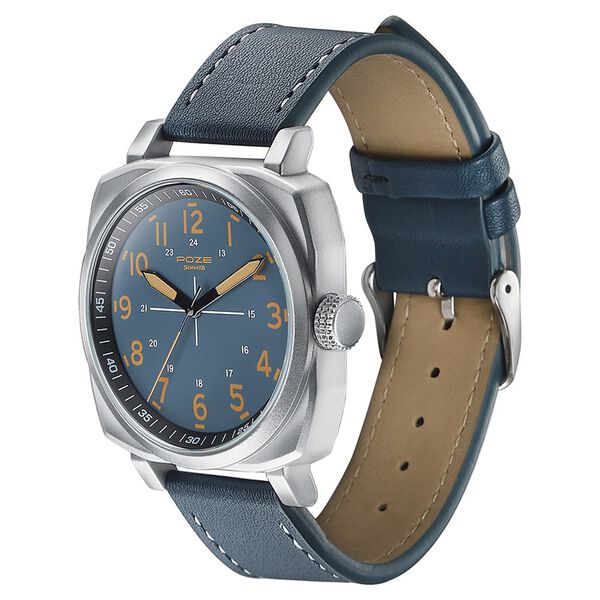 Sonata Poze Quartz Analog Blue Dial Leather Strap Watch for Men - image number 3