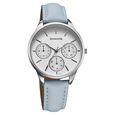 Sonata Eternia Quartz Multifunction Silver Dial Leather Strap Watch For Women - image number 0