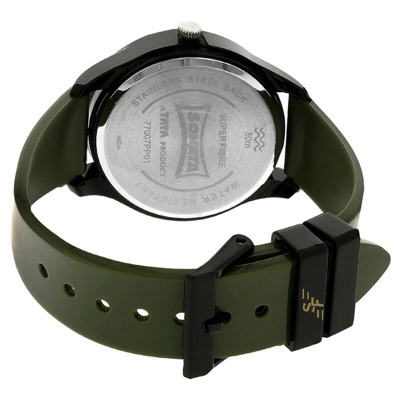 SF Quartz Analog Green Dial Plastic Strap Watch for Men - image number 3