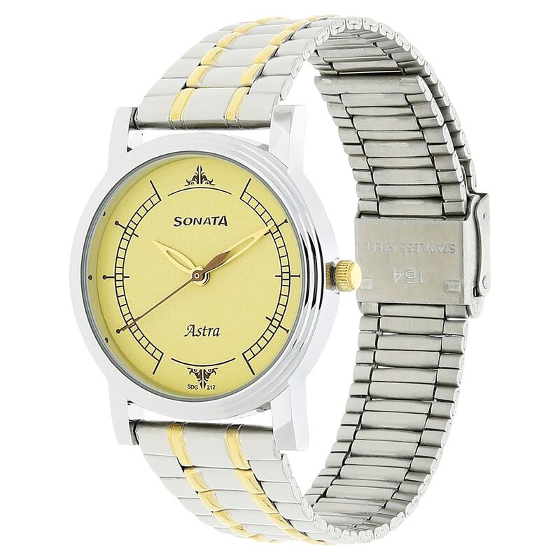 Sonata Quartz Analog Champagne Dial Stainless Steel Strap Watch for Men - image number 1