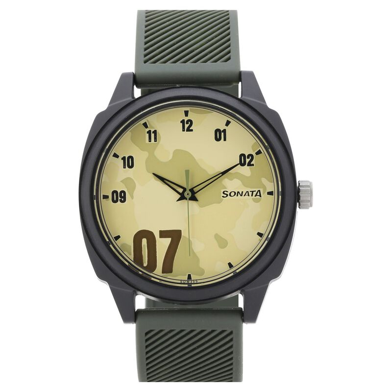 Camo Multicoloured Dial Plastic Strap Watch for Men - image number 1