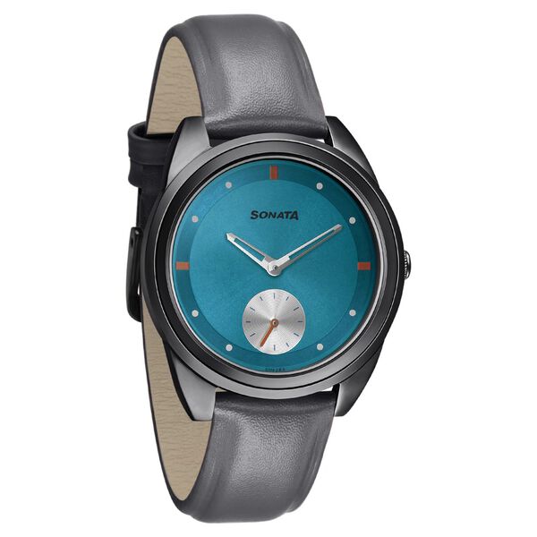 Sonata Women of Steel Blue Dial Leather Strap Watch for Women - image number 0