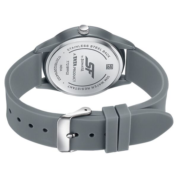 Sonata SF Field watch Quartz Analog Black Dial Grey Silicone Strap Watch For Men - image number 5