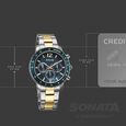 Sonata Chronos Quartz Analog with Date Blue Dial Two Toned Colour Stainless Steel Strap Watch For Men - image number 3