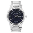Sonata Quartz Analog Black Dial Leather Strap Watch for Men