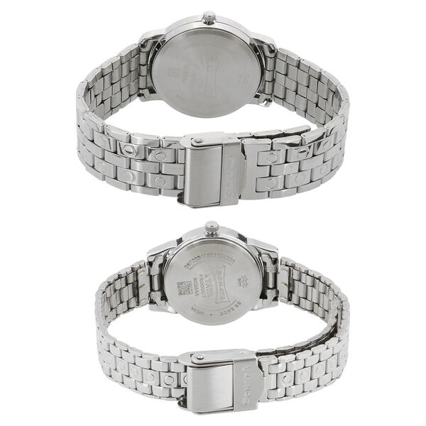 Sonata Quartz Analog Silver Dial Metal Strap Watch for Couple - image number 3