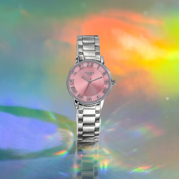 Sonata Poze Quartz Analog Pink Dial Silver Metal Strap Watch For Women - image number 0
