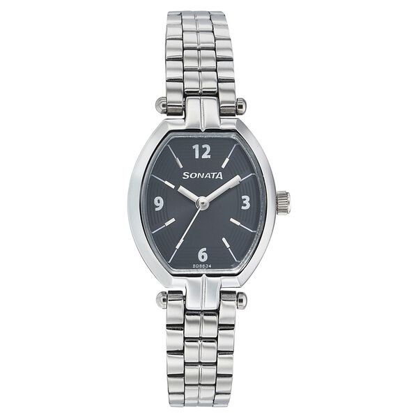 Sonata Quartz Analog Black Dial Metal Strap Watch for Women - image number 0