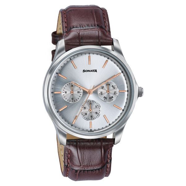 Sonata Men's Work Wear silver dial Watch - Premium Multifunction design for everyday style - image number 1