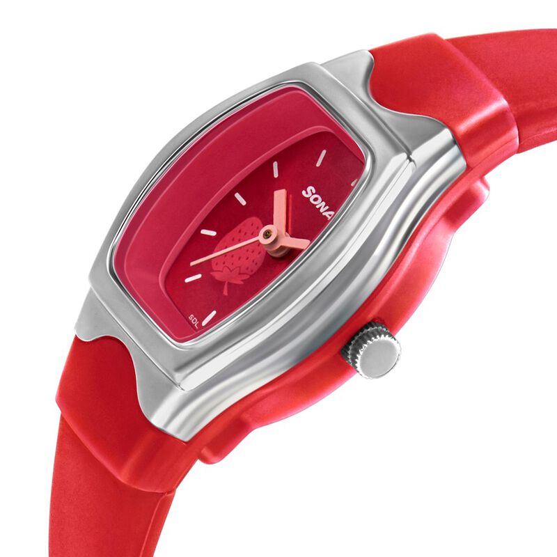 Sonata Play Red Dial Women Watch With Plastic Strap - image number 2