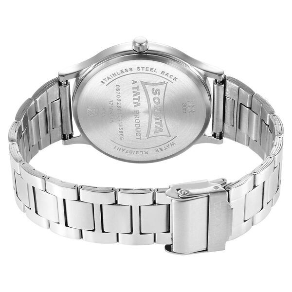 Sonata Aspire Quartz Analog Blue Dial Stainless Steel Strap Watch for Men - image number 3