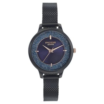 Poze by Sonata Quartz Analog Blue Dial Leather Strap Watch for Women