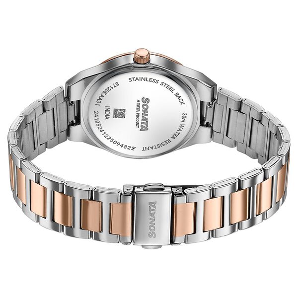 Sonata Jashn Quartz Analog Pink Dial Two Toned Metal Strap Watch For Women - image number 5