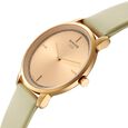 Sonata Sleek Women Rose Gold Dial Beige Leather Strap Watch - image number 2
