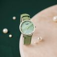 Sonata Poze Quartz Analog Pink Mother Of Pearl Dial Pink Color Leather Strap Watch For Women